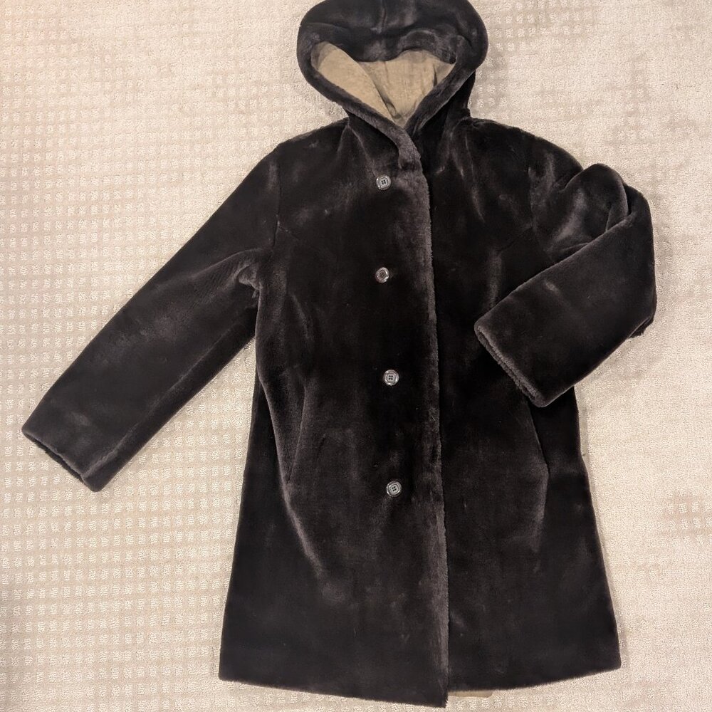 Teddy Coat Brown with Hood - Women's M